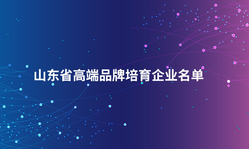 山东【半岛平台app】中国有限公司股份有限公司入选“山东省高端品牌培育企业名单”